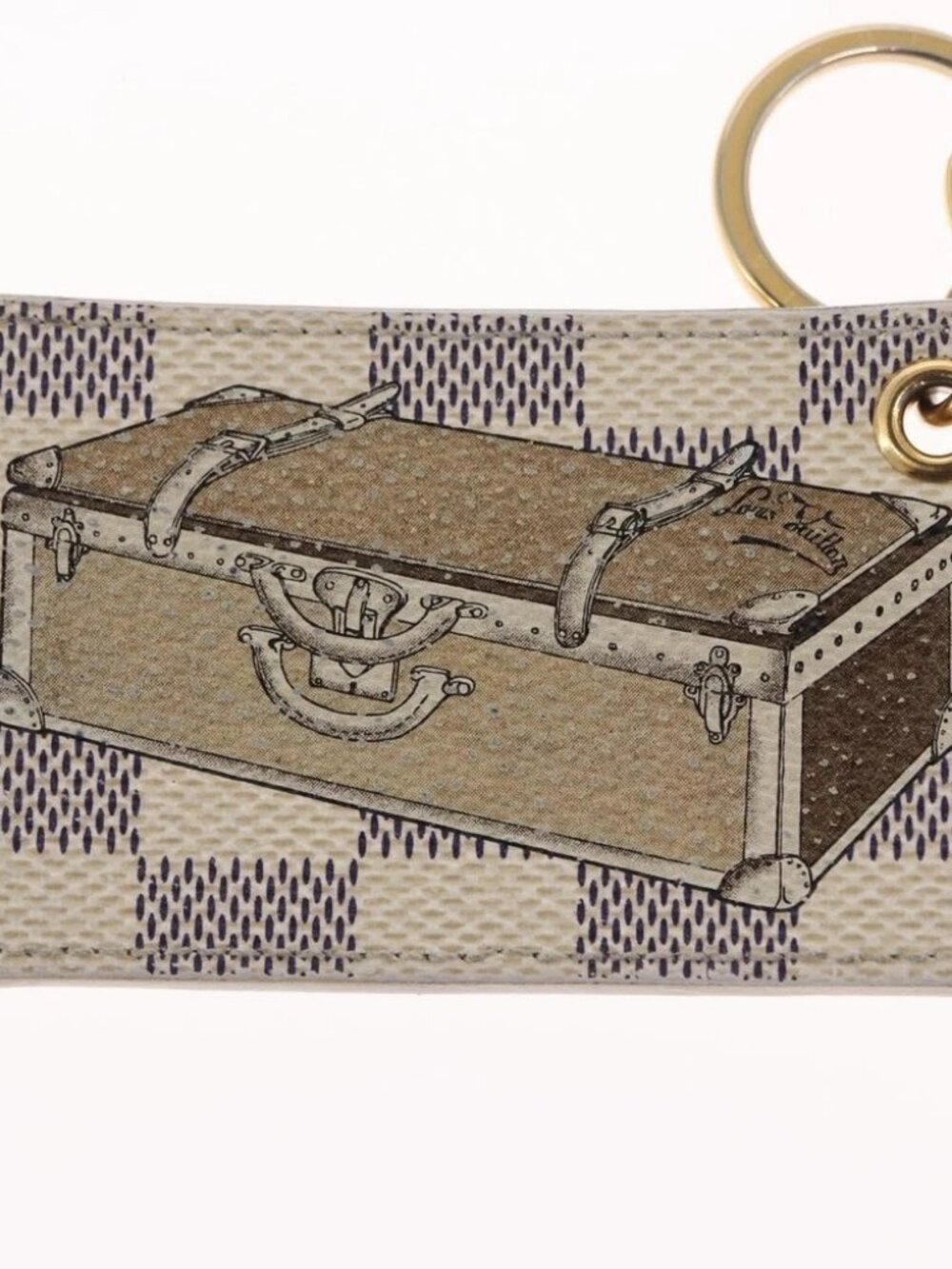 LOUIS VUITTON Damier Azur Porte Cles Afish Key Ring - Picture 4 of 10